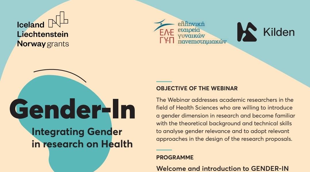 Gender-In Webinar Invitation: Integrating Gender in Research on Health