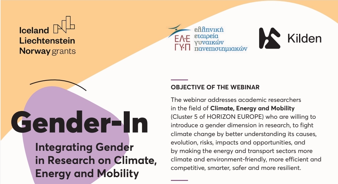 Gender-In Webinar Invitation: Integrating Gender in Research on Climate, Energy and Mobility